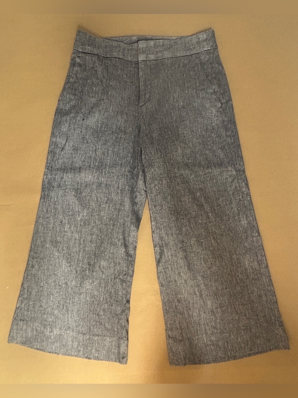 Banana Republic Petite Denim-Style Waistband Trousers in Blue and White